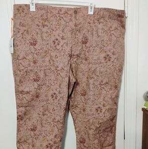 Knox Rose Women's Pink Floral Straight Leg Pants